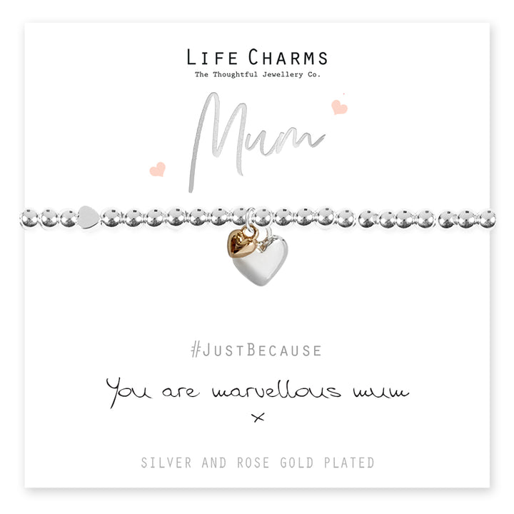 Life Charms Mum Silver Plated Stretch Bracelet - Sugarplum Boutique
