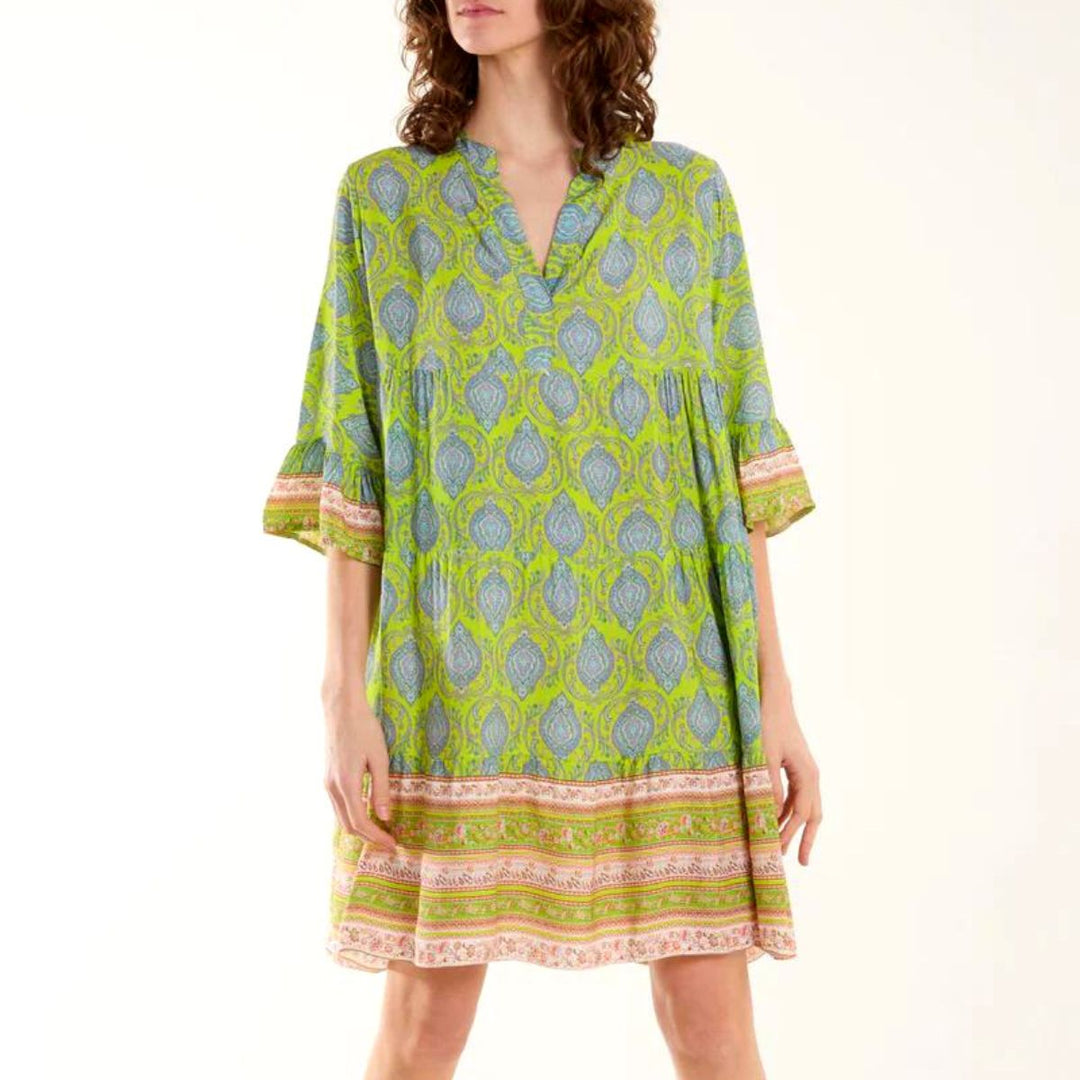 Tilly Tunic Dress Lime - Sugarplum Boutique
