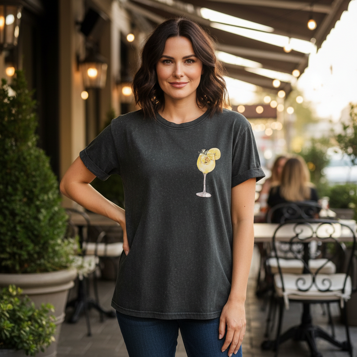 Limoncello Charcoal Grey Motif Cotton T-Shirt - Sugarplum Boutique