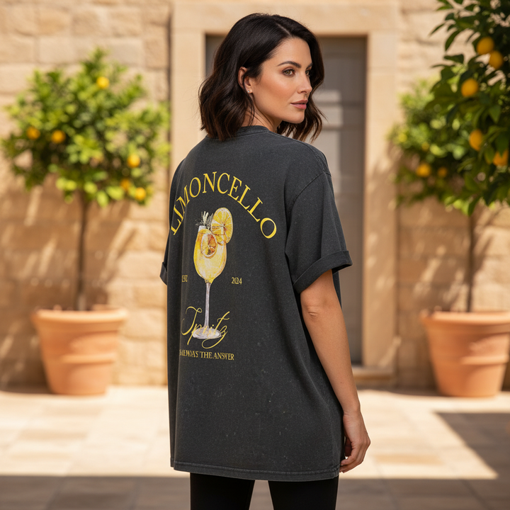 Limoncello Charcoal Grey Motif Cotton T-Shirt - Sugarplum Boutique