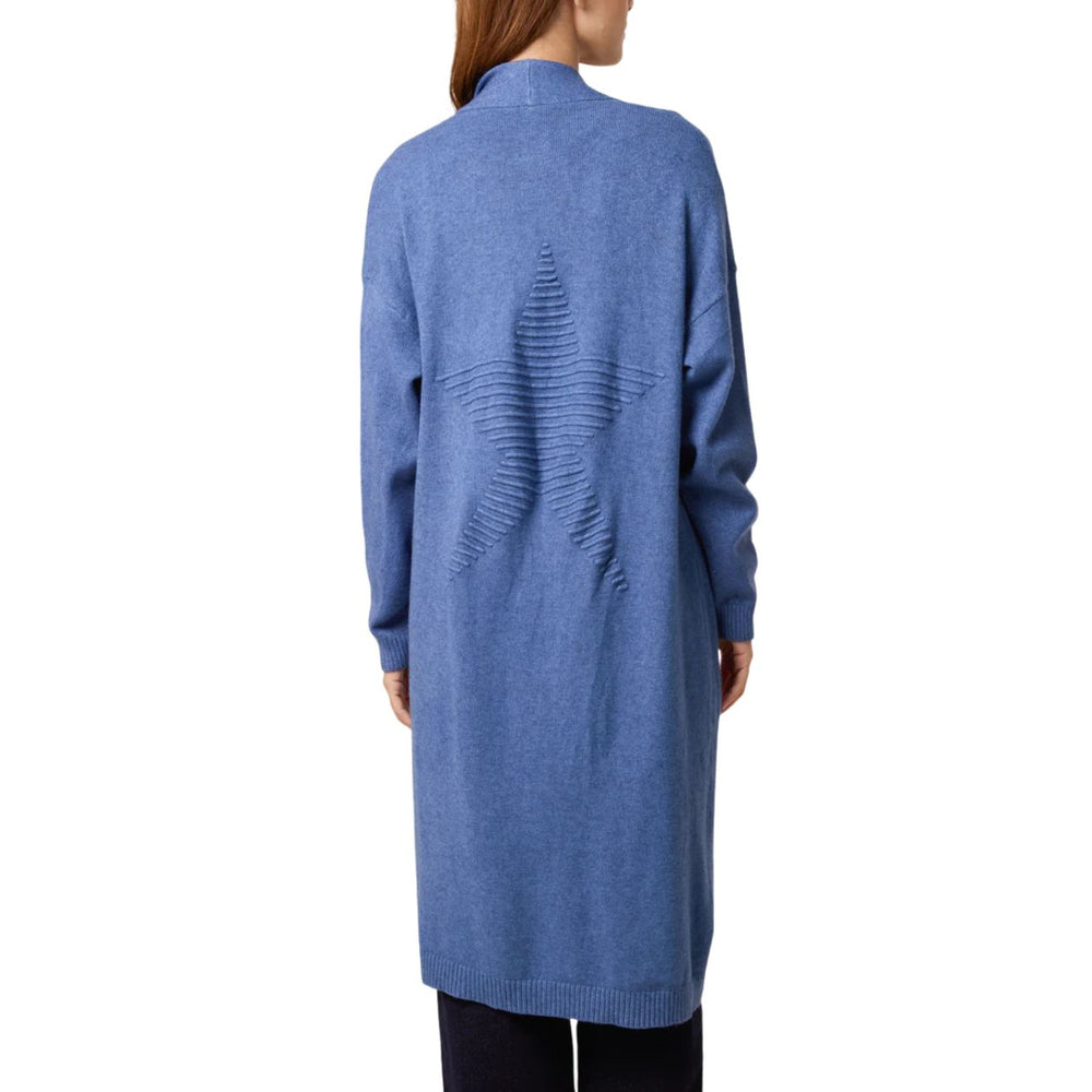 Lincoln Denim Blue Rib Star Cardigan - Sugarplum Boutique