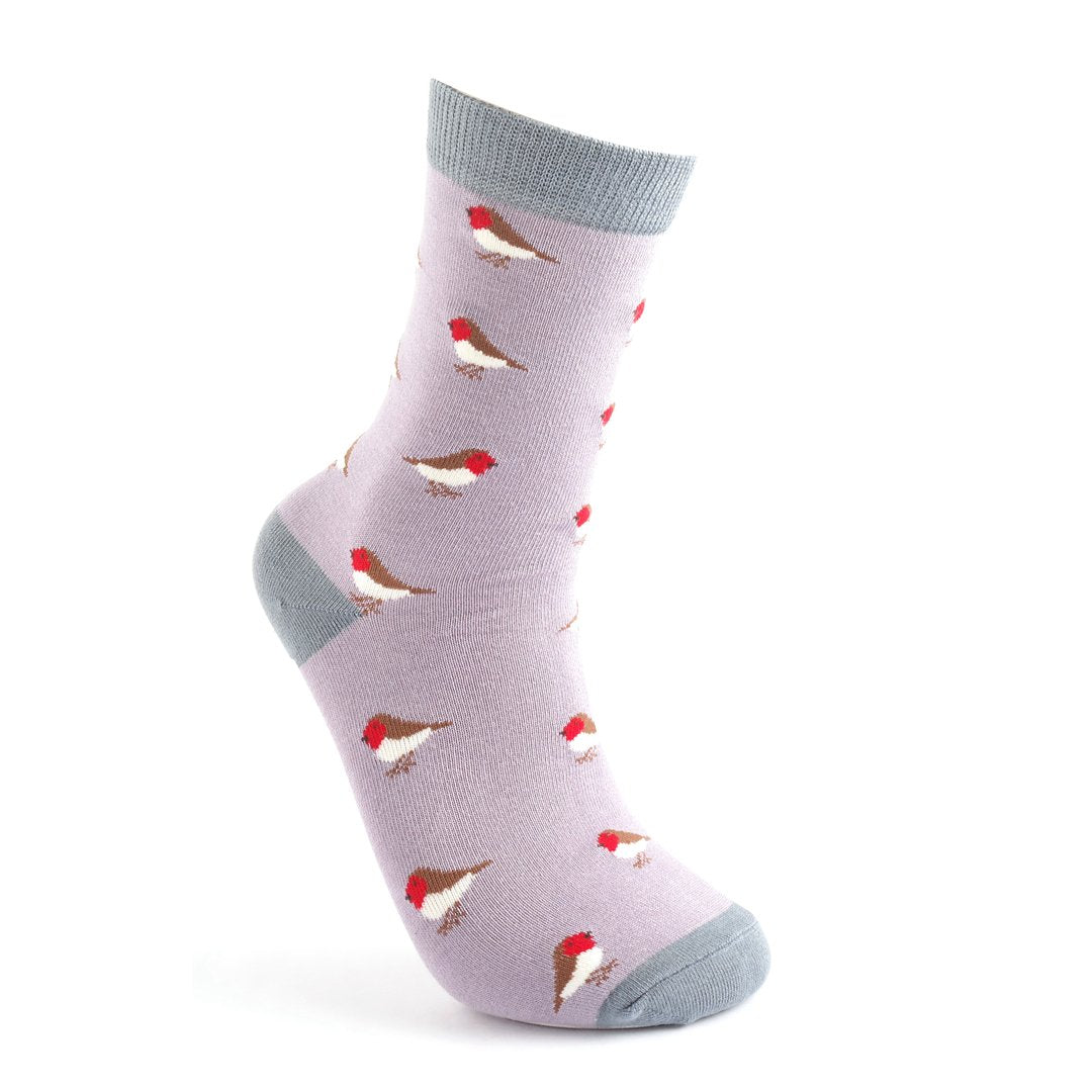 Little Robins Ladies Bamboo Socks Lilac - Sugarplum Boutique