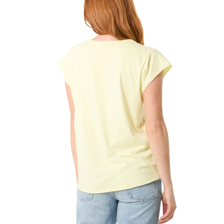Lizzy Essential Cotton T-Shirt Cap Sleeve Lemon Yellow - Sugarplum Boutique