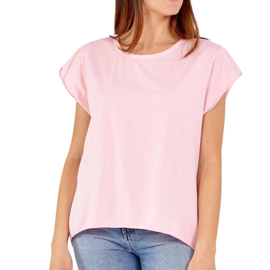 Lizzy Essential Cotton T-Shirt Pink - Sugarplum Boutique