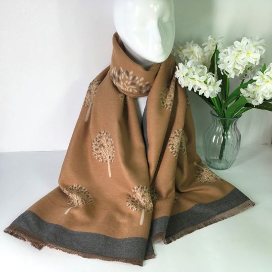 Lollipop Mulberry Tree Winter Scarf Camel Brown - Sugarplum Boutique