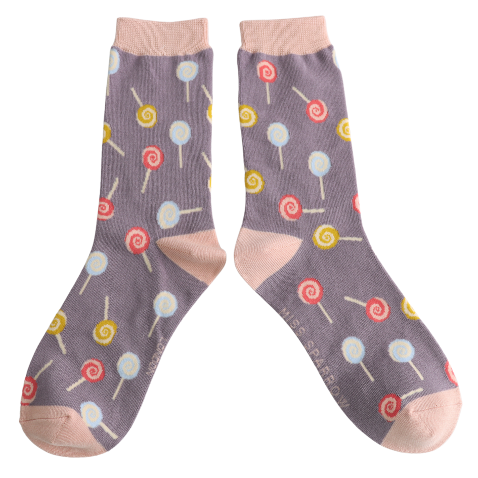 Lollipops Ladies Bamboo Socks Purple - Sugarplum Boutique