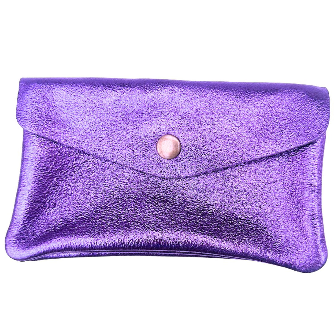 Lottie Lilac Metallic Leather Purse - Sugarplum Boutique