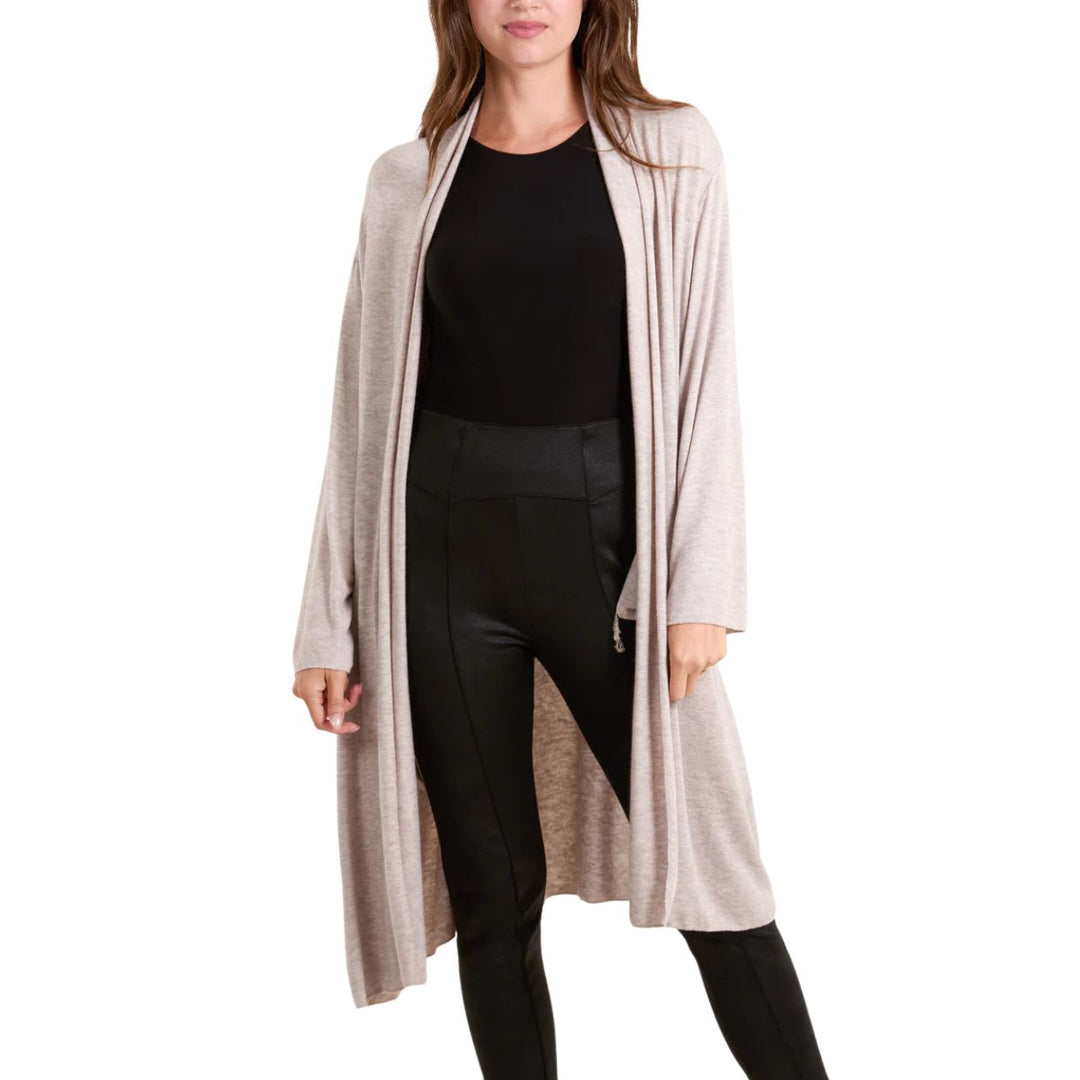 Lucy Stone Long Line Fine Knit Cardigan - Sugarplum Boutique