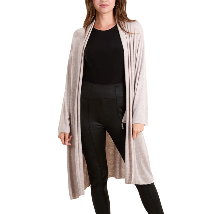 Lucy Stone Long Line Fine Knit Cardigan - Sugarplum Boutique