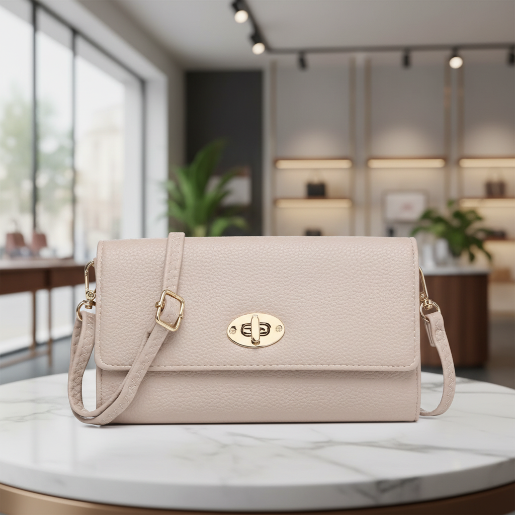 Lulu Stone Faux Leather Cross Body Bag - Sugarplum Boutique