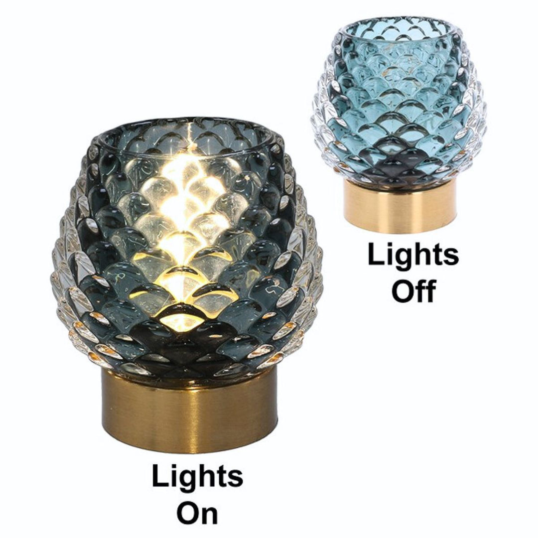 Luxe LED Lamp Pine Cone Blue -  Sugarplum Boutique