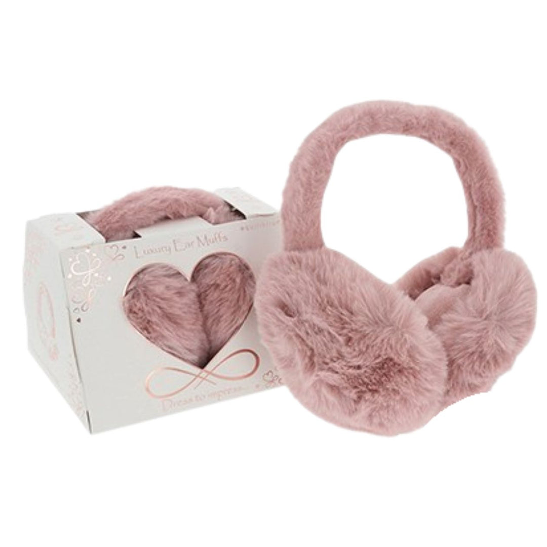 Luxury Faux Fur Super Soft Ear Muffs Vintage Pink - Sugarplum Boutique