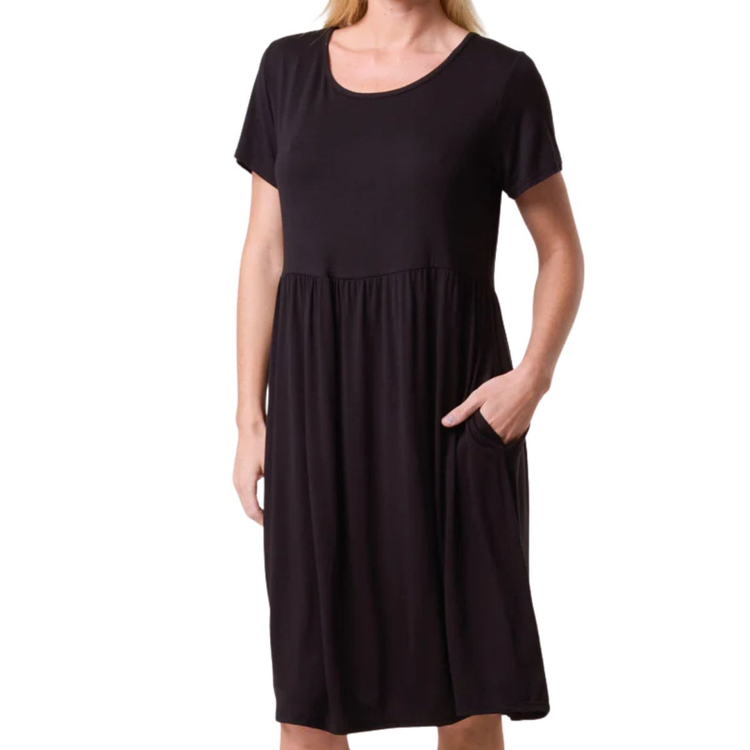 Made In Italy Black Katy Dress - Sugarplum Boutique