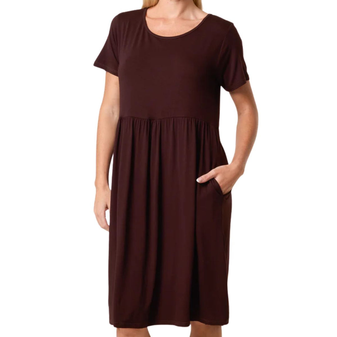 Made In Italy Chocolate Brown Katy Dress - Sugarplum Boutique