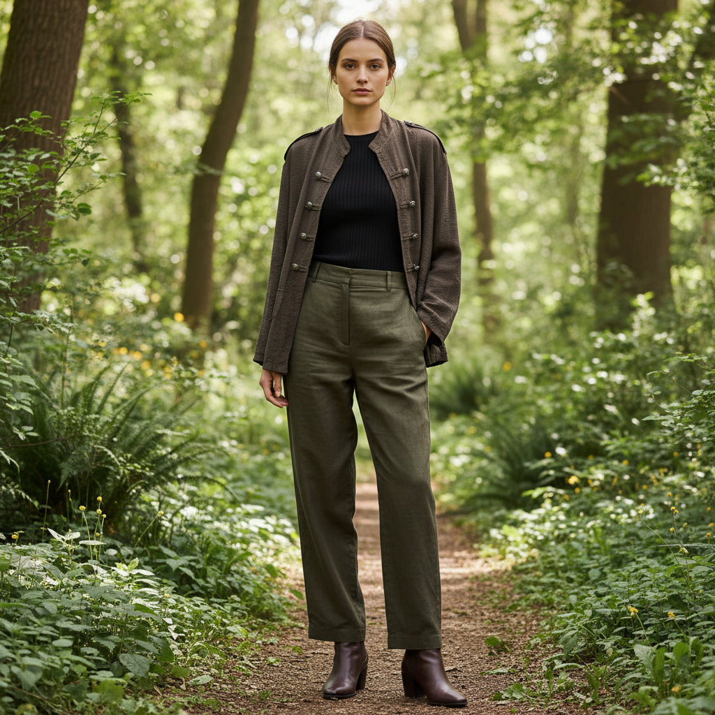 Made In Italy Lightweight Chocolate Brown Military Band Style Jacket - Sugarplum Boutique