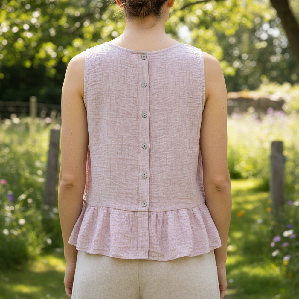 Made In Italy Pink Milano Crinkle Button Back Vest - Sugarplum Boutique