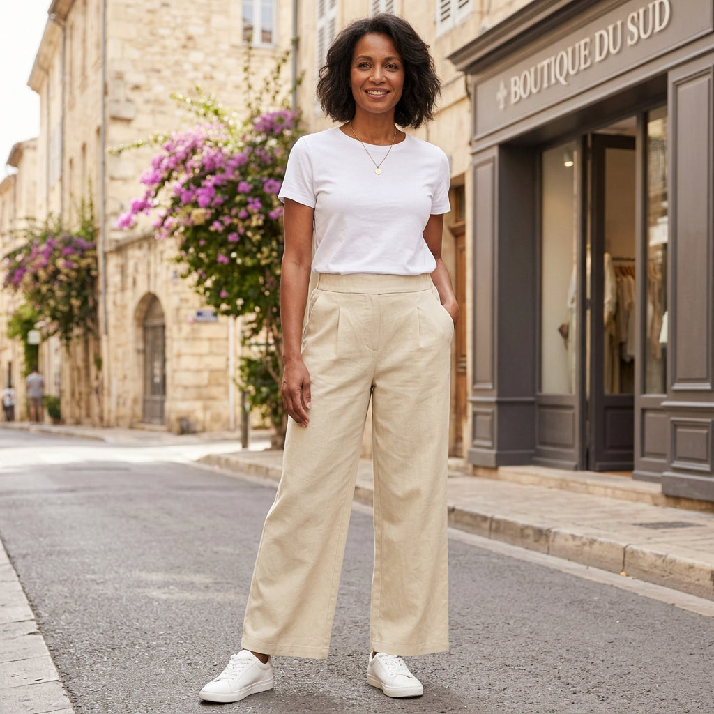 Made In Italy Winnie Vanilla Wide Leg Magic Trousers - Sugarplum Boutique