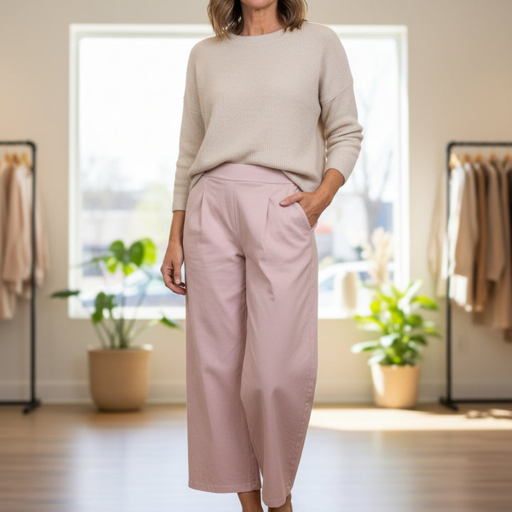 Made In Italy Winnie Vintage Pink Wide Leg Magic Trousers - Sugarplum Boutique