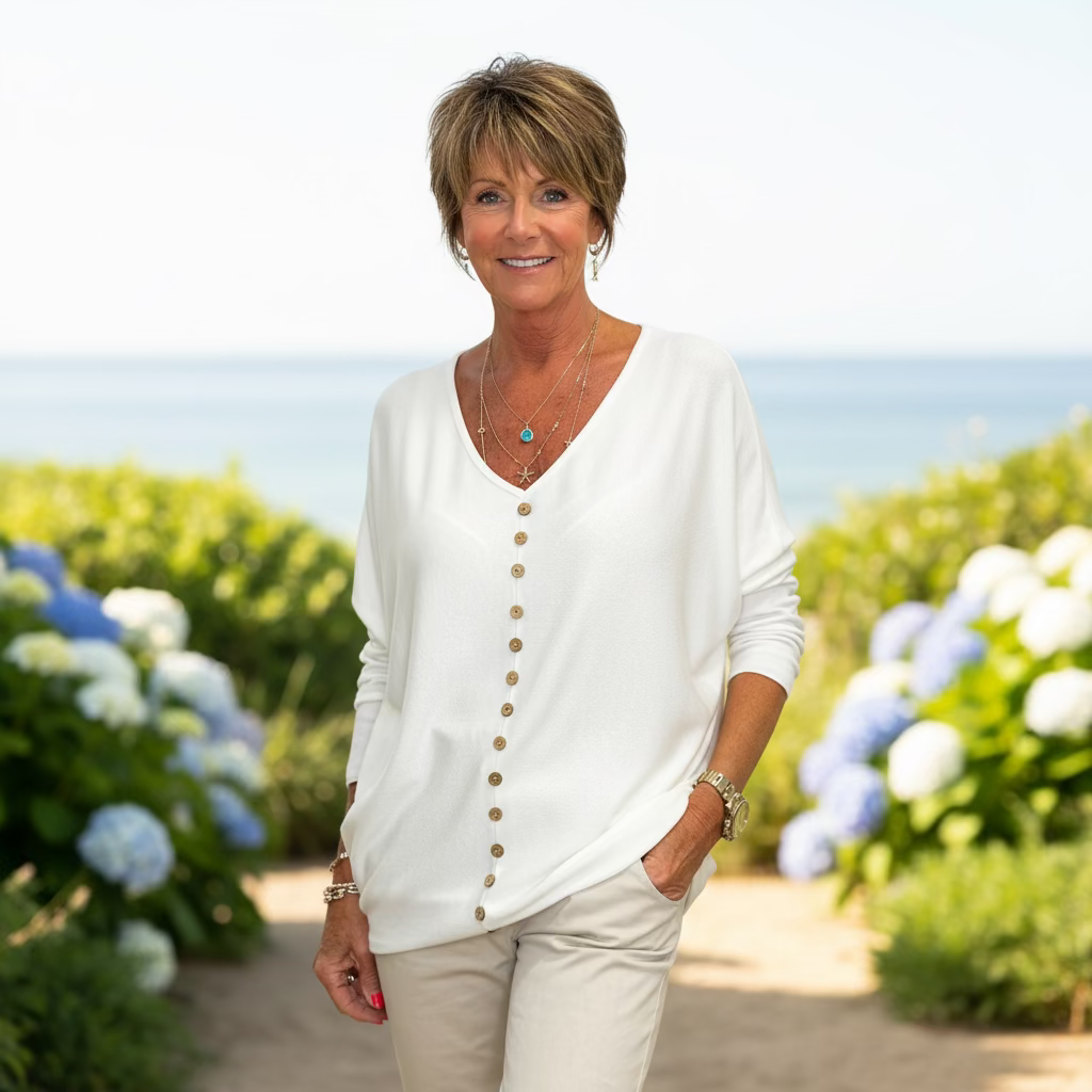Made In Italy Zuzu Cream Button Front Relaxed Fit Top - Sugarplum Boutique