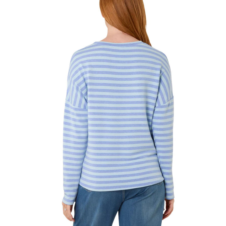 Made In Italy Tommy Blue Striped Long Sleeve Cotton Top - Sugarplum Boutique