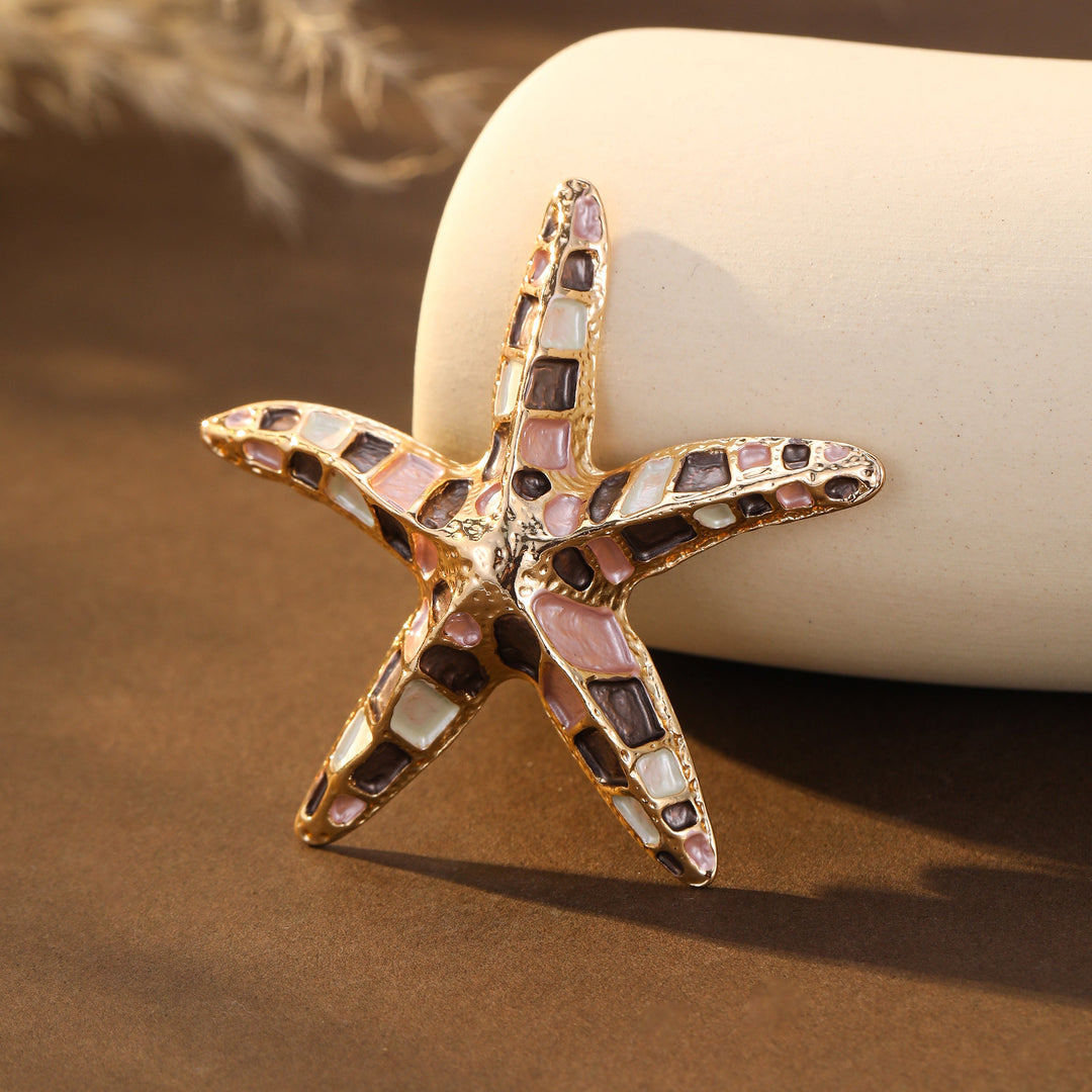 Magnetic Brown Starfish Brooch - Sugarplum Boutique