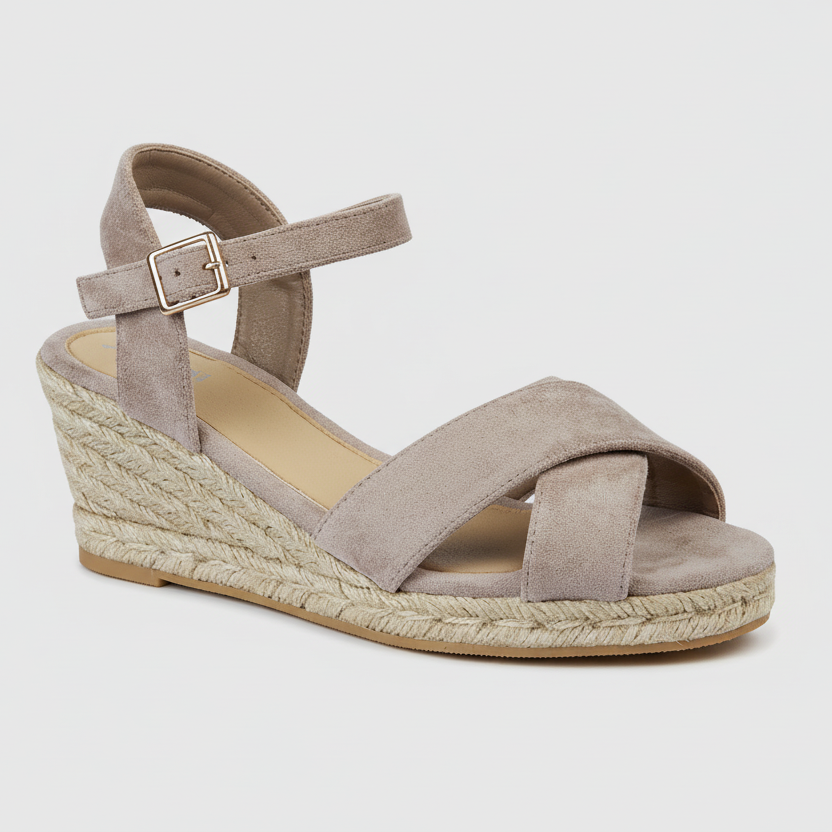 Malibu Mocha Brown Wedge Faux Suede Sandals - Sugarplum Boutique