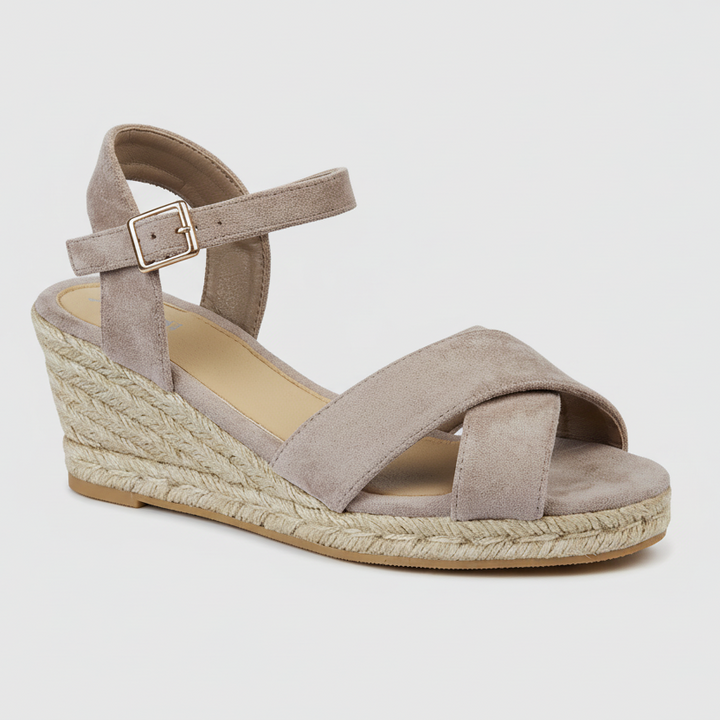 Malibu Mocha Brown Wedge Faux Suede Sandals - Sugarplum Boutique