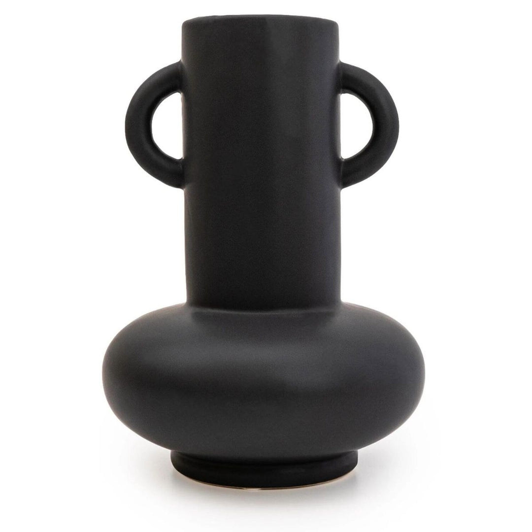 Matte Black Bulbous Vase - Sugarplum Boutique