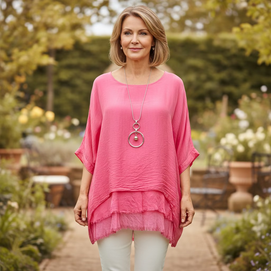 Maya Silk Tiered Top Occasion Wear Bubblegum Pink - Sugarplum Boutique