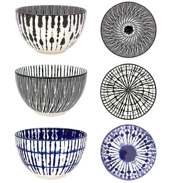 Medium Tuscany Amari Ceramic Deco Bowl Navy Blue - Sugarplum Boutique