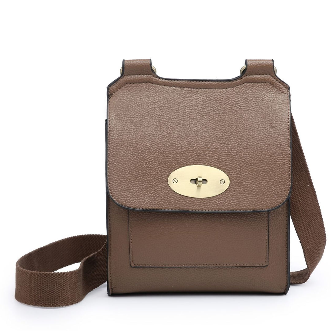 Messenger Mocha Brown Faux Leather Cross Body Bag - Sugarplum Boutique