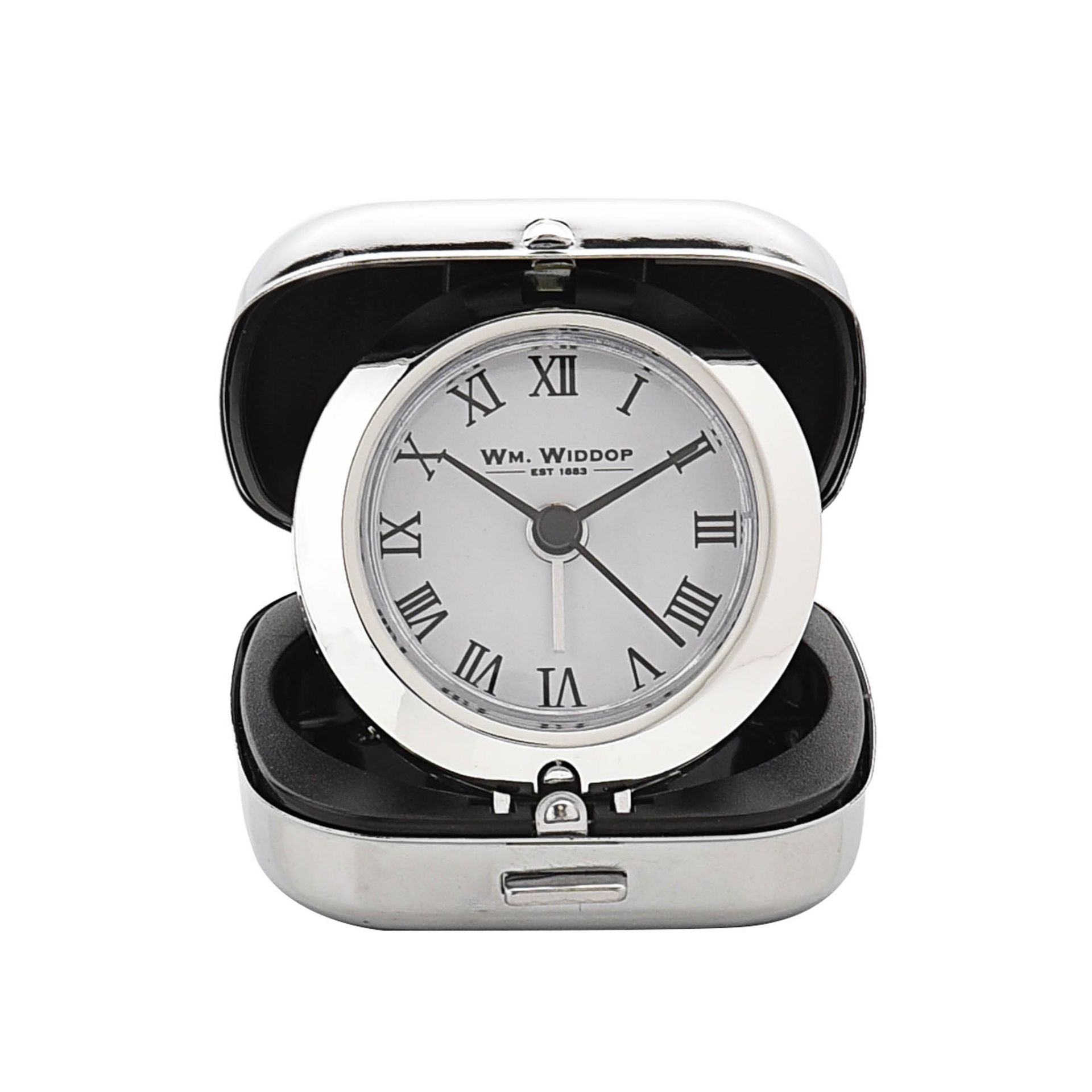 Metal Fold Up Alarm Clock Roman Dial White – Sugarplum Boutique & Home