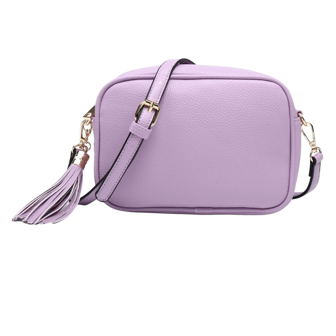Millie Lavender Faux Leather Cross Body Camera Handbag - Sugarplum Boutique