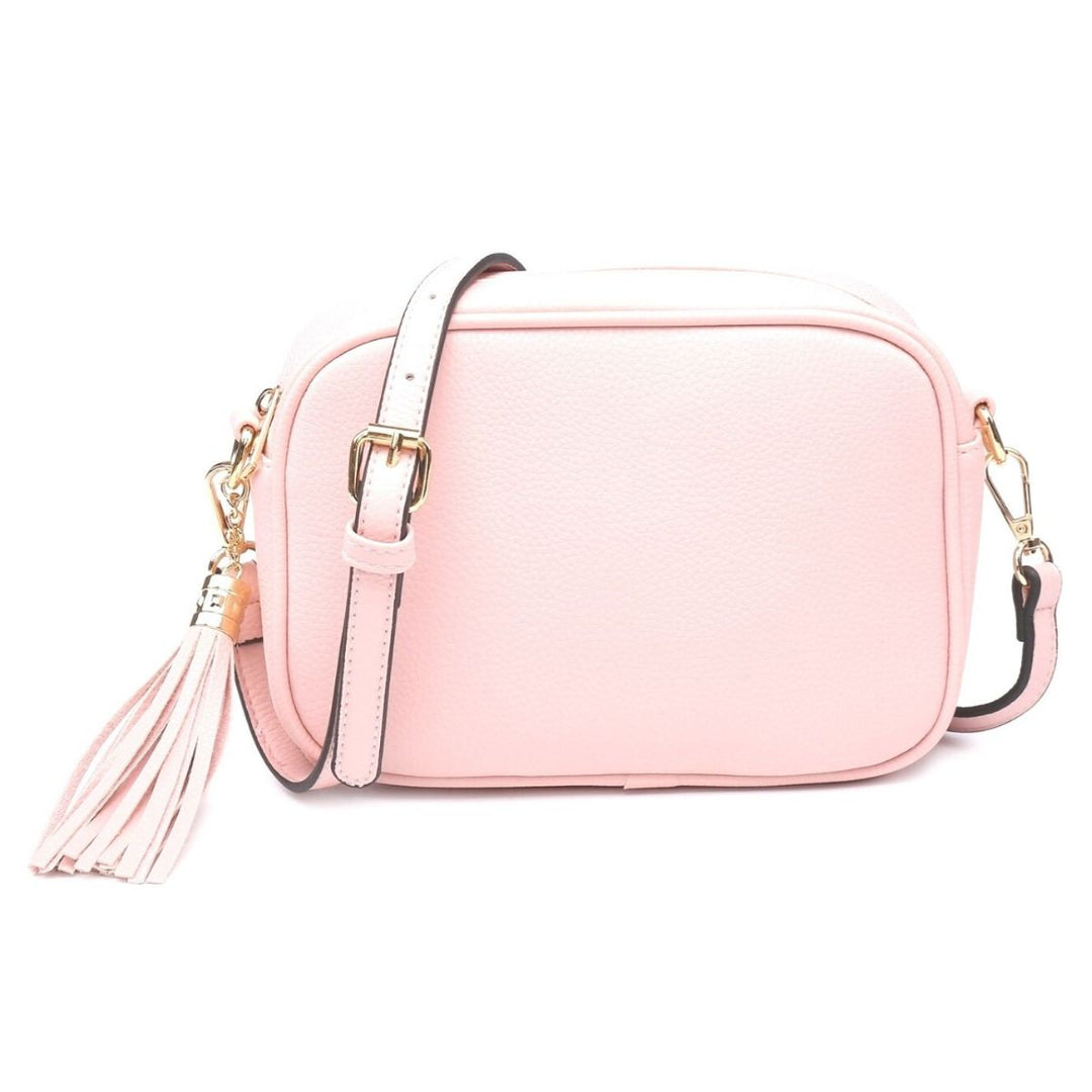 Millie Pink Faux Leather Cross Body Camera Handbag - Sugarplum Boutique