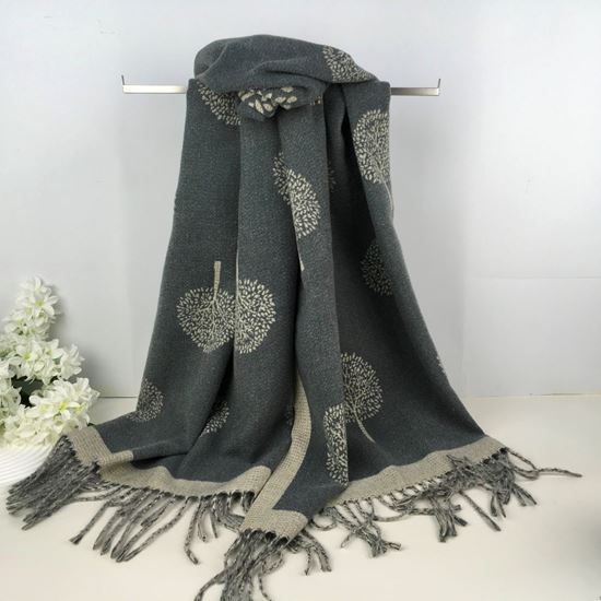 Mollie Mulberry Tree Winter Scarf Charcoal Grey - Sugarplum Boutique