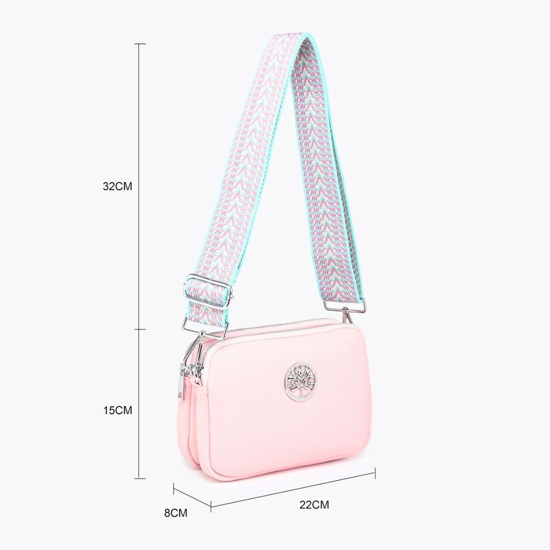 Molly Beige Double Pocket Tree Of Life Bag With Handle - Sugarplum Boutique