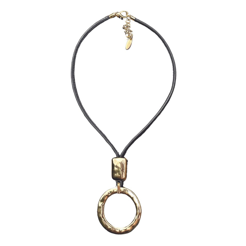Molten Ring Short Necklace Gold - Sugarplum Boutique