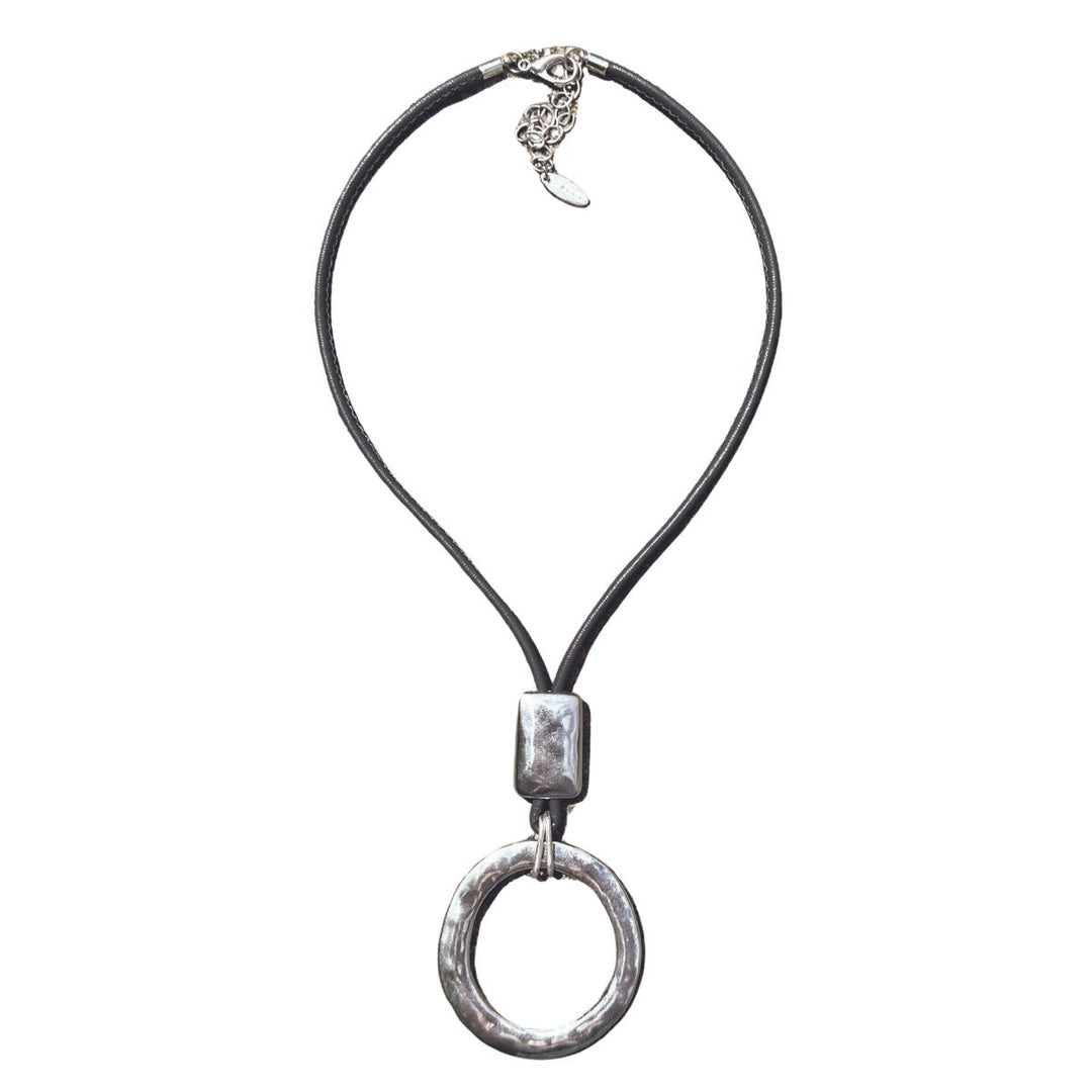 Molten Ring Short Necklace Silver - Sugarplum Boutique