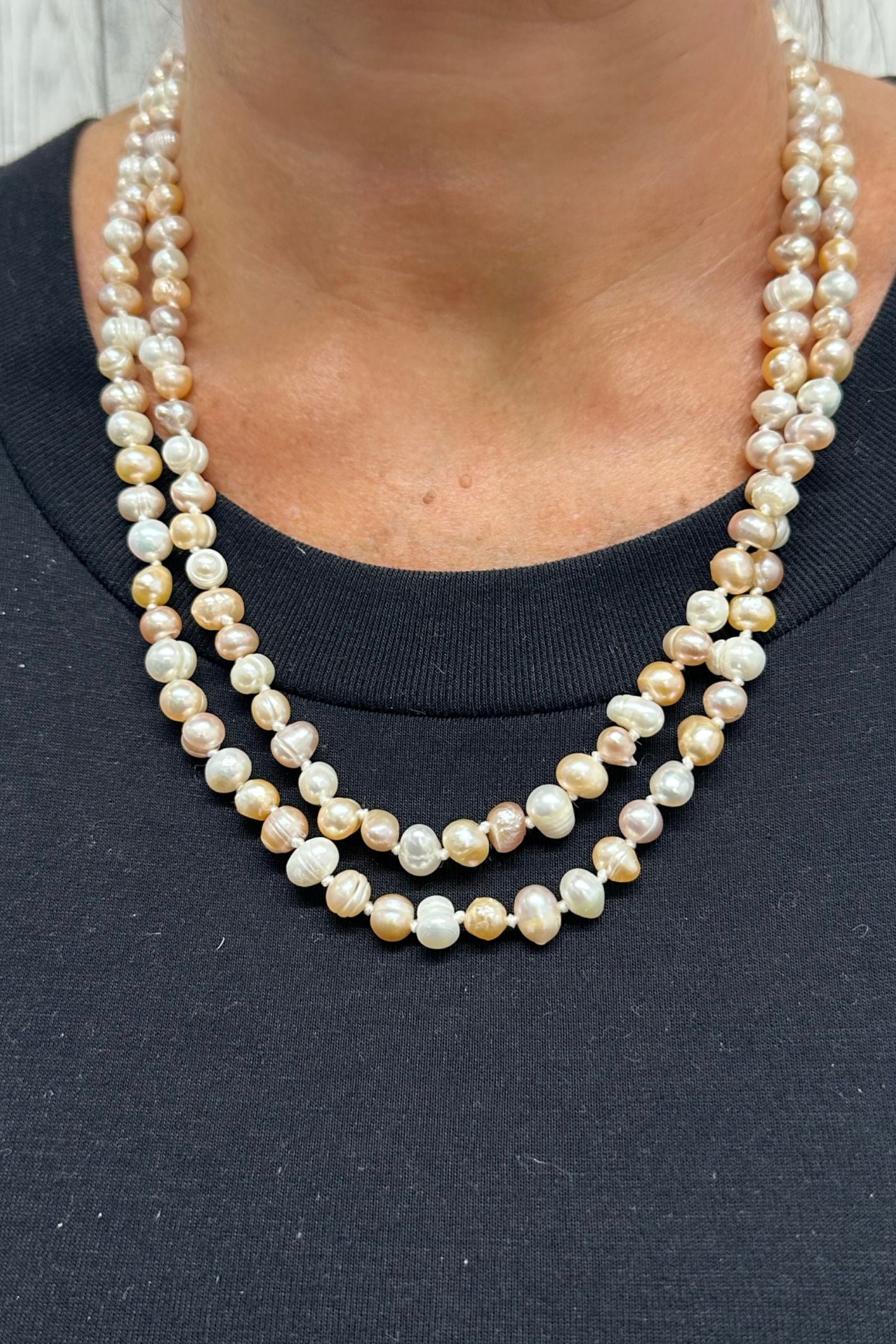 David Yurman Multi-Strand Pearl Necklace 16.5