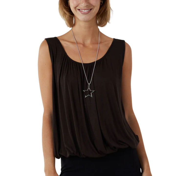Mya Essential Stretch Fabric Vest Top Chocolate Brown - Sugarplum Boutique