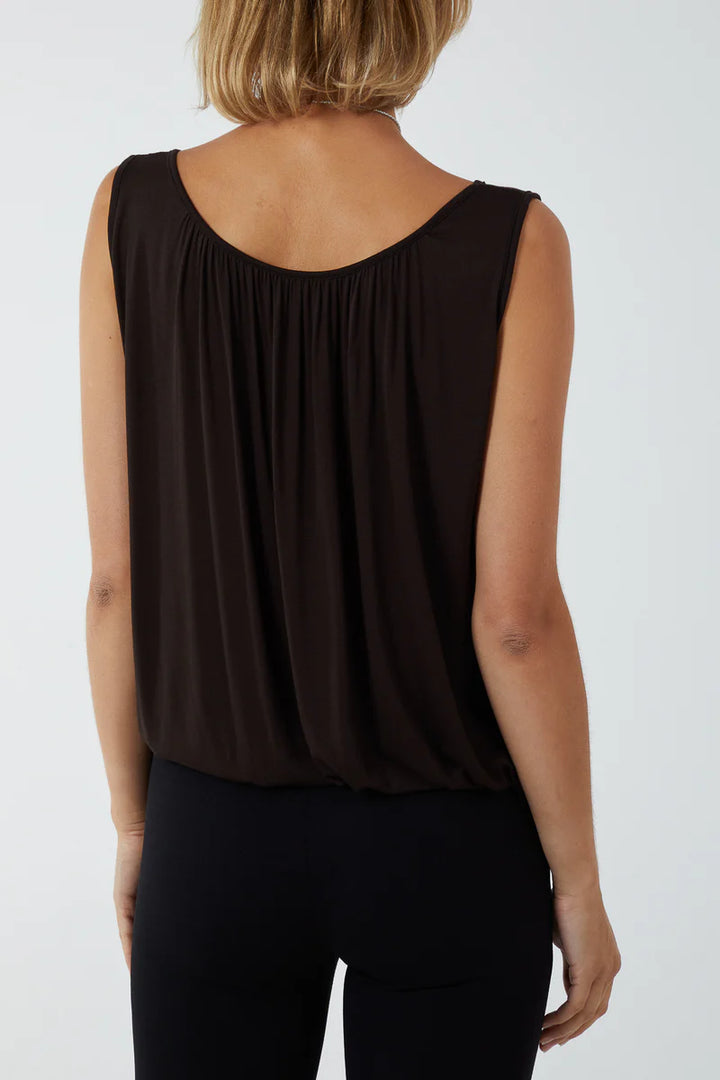 Mya Essential Stretch Fabric Vest Top Chocolate Brown - Sugarplum Boutique