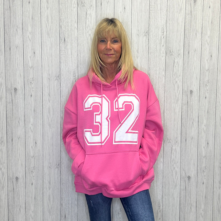 No.32 Bubblegum Pink Cotton Oversize Sweatshirt Hoodie - Sugarplum Boutique