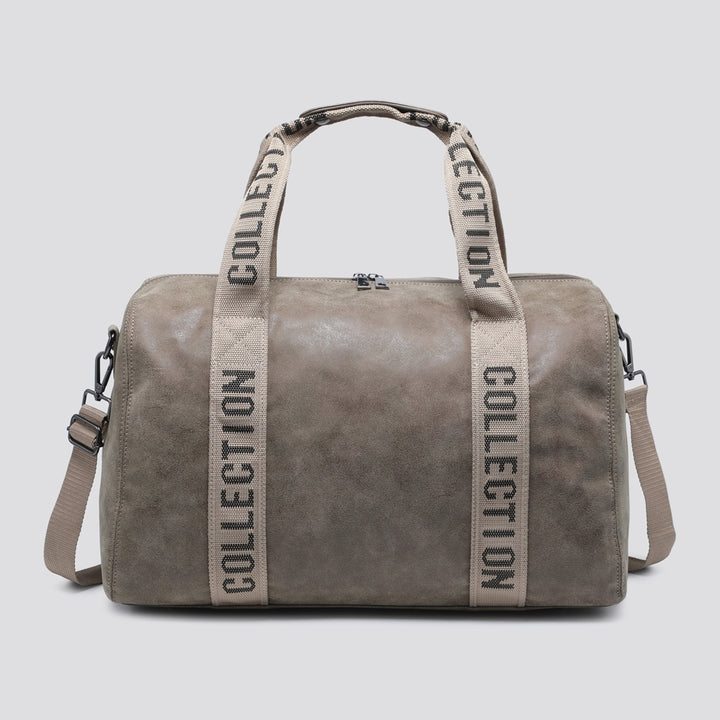 Oakland Faux Leather Overnight Holdall Mocha Brown - Sugarplum Boutique