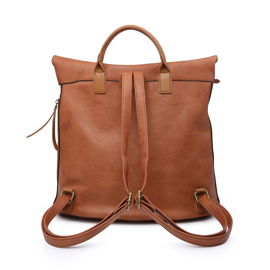 Ohio Faux Leather Backpack Brown - Sugarplum Boutique
