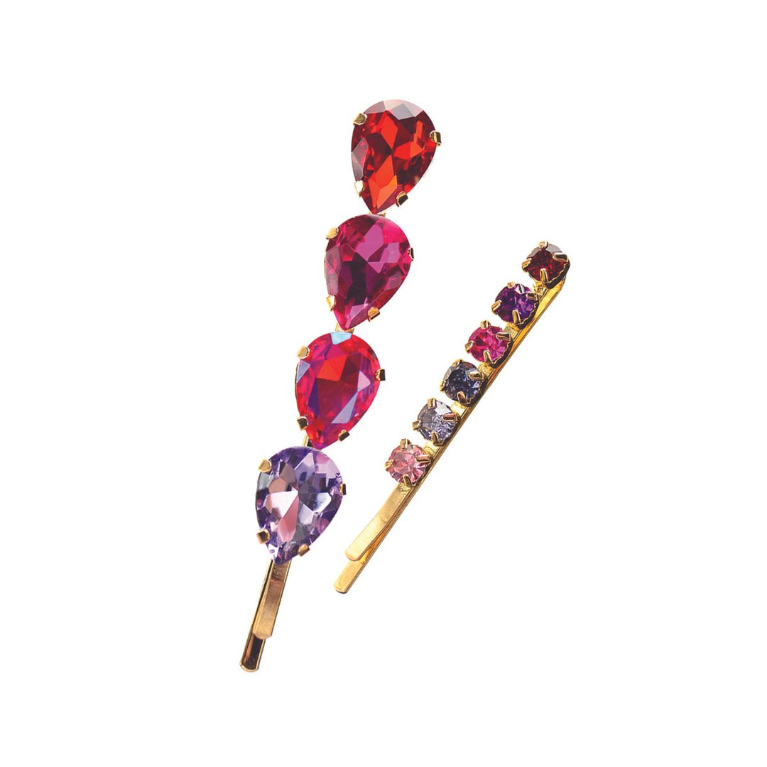 Oval Crystal Hair Clips - Sugarplum Boutique