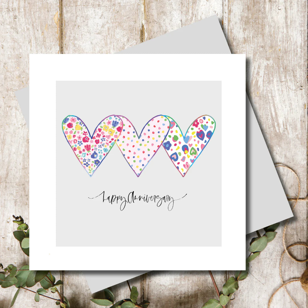 Trio Heart Anniversary Greeting Card - Sugarplum Boutique