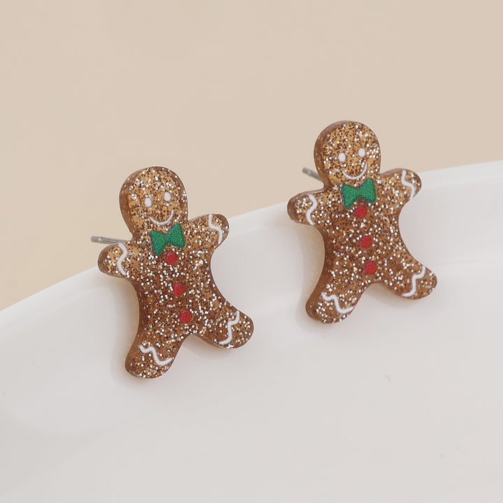 POM Christmas Gingerbread Man Stud Earrings - Sugarplum Boutique