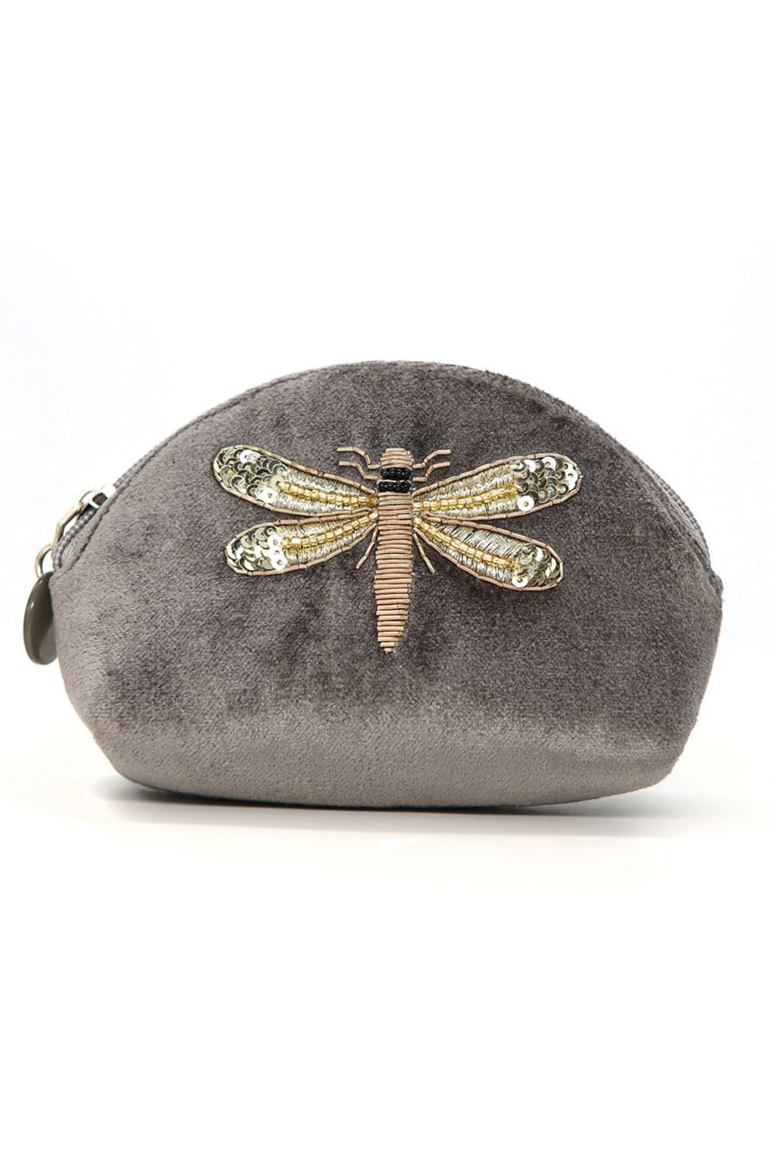 POM Embroidered Dragonfly Velvet Coin Purse - Sugarplum Boutique