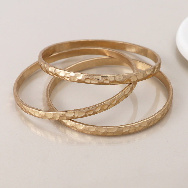 POM Golden Worn Triple Bangle Set - Sugarplum Boutique