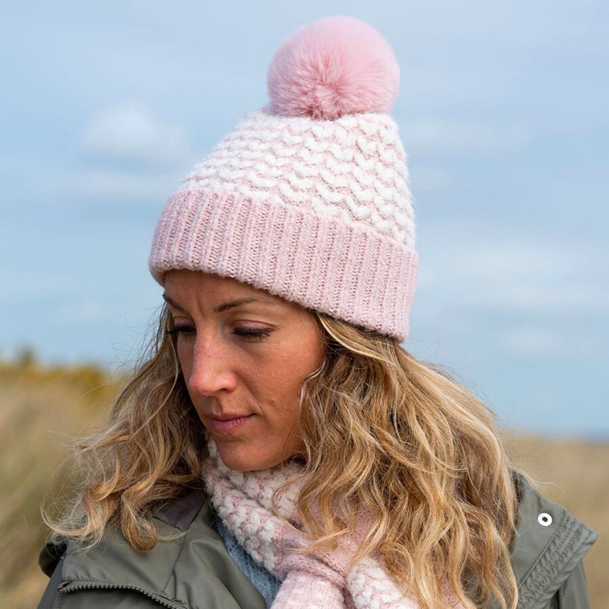 POM Heidi Heart Bobble Hat